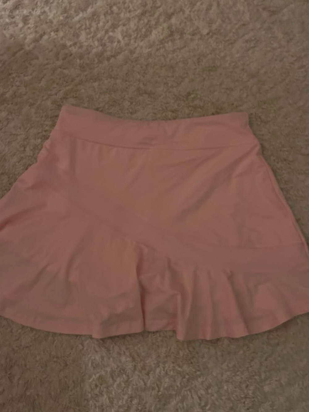 Light Pink Ruffled Mini Athletic Skirt
